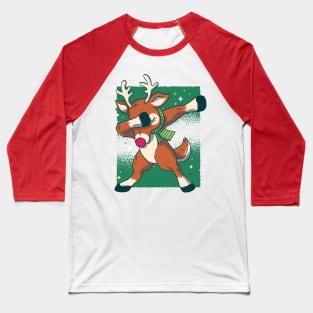 Dabbing Rudolf Reindeer Baseball T-Shirt